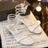 Summer Women Butterfly Wraps Mid Block Heels